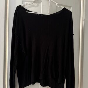 Zara Black Ribbed Knit Top